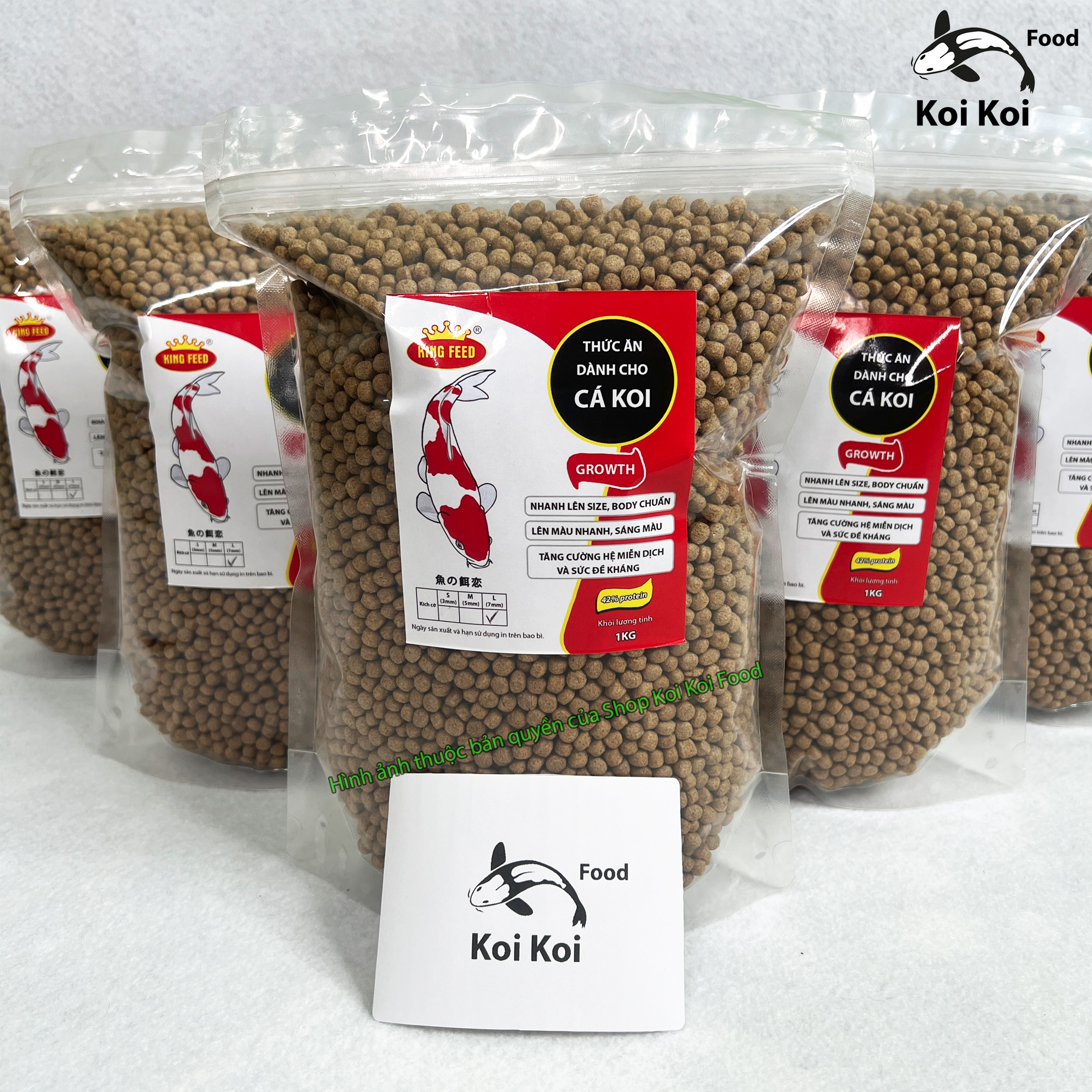 Cám Cá Koi KING FEED 42% Đạm - Thức Ăn Cho Cá Koi Hàng Chuẩn