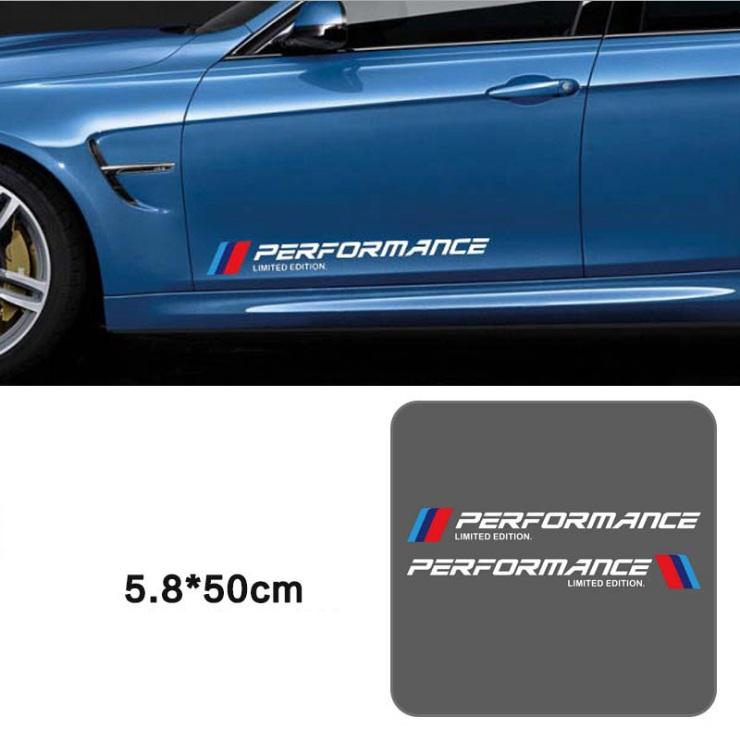 [HCM]Bộ 2 tem dán cửa xe ô tô Performance (trắng)