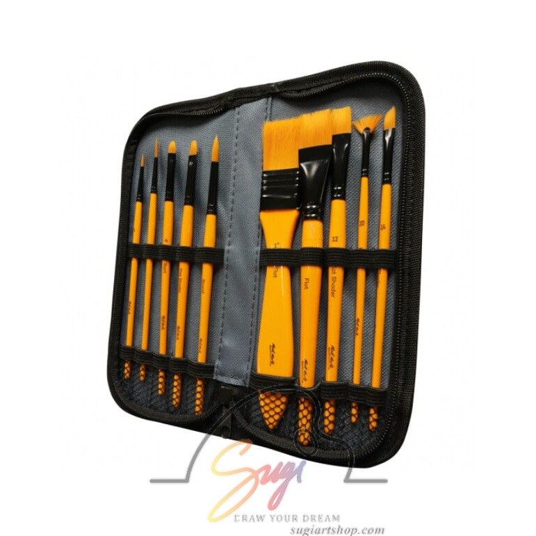 [SUGI] Bộ cọ vẽ màu acrylic Mont Marte 10 cây/ Brush Set 10pce - Acrylic