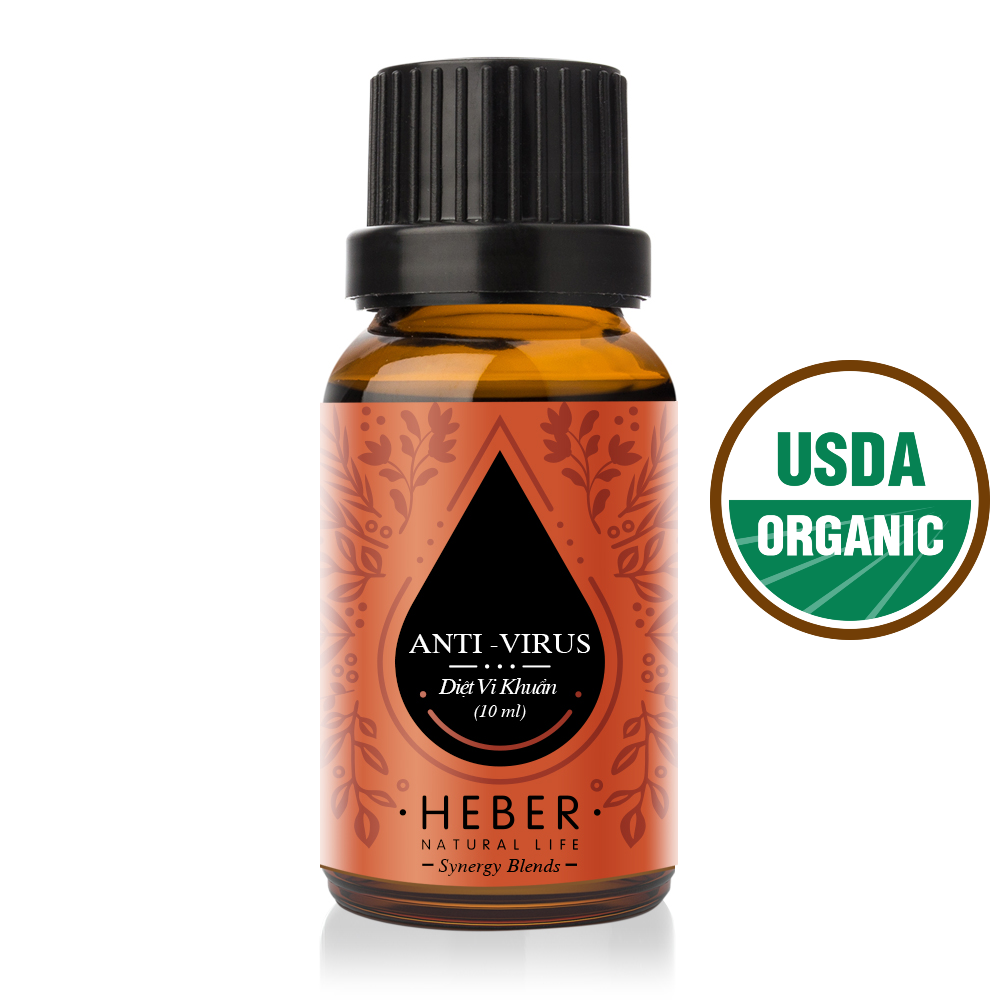 Tinh Dầu Diệt Vi Khuẩn - Anti-Virus Blends Essential Oil Heber Natural Life, 100% Thiên Nhiên Nguyên Chất, Xông Thơm Phòng