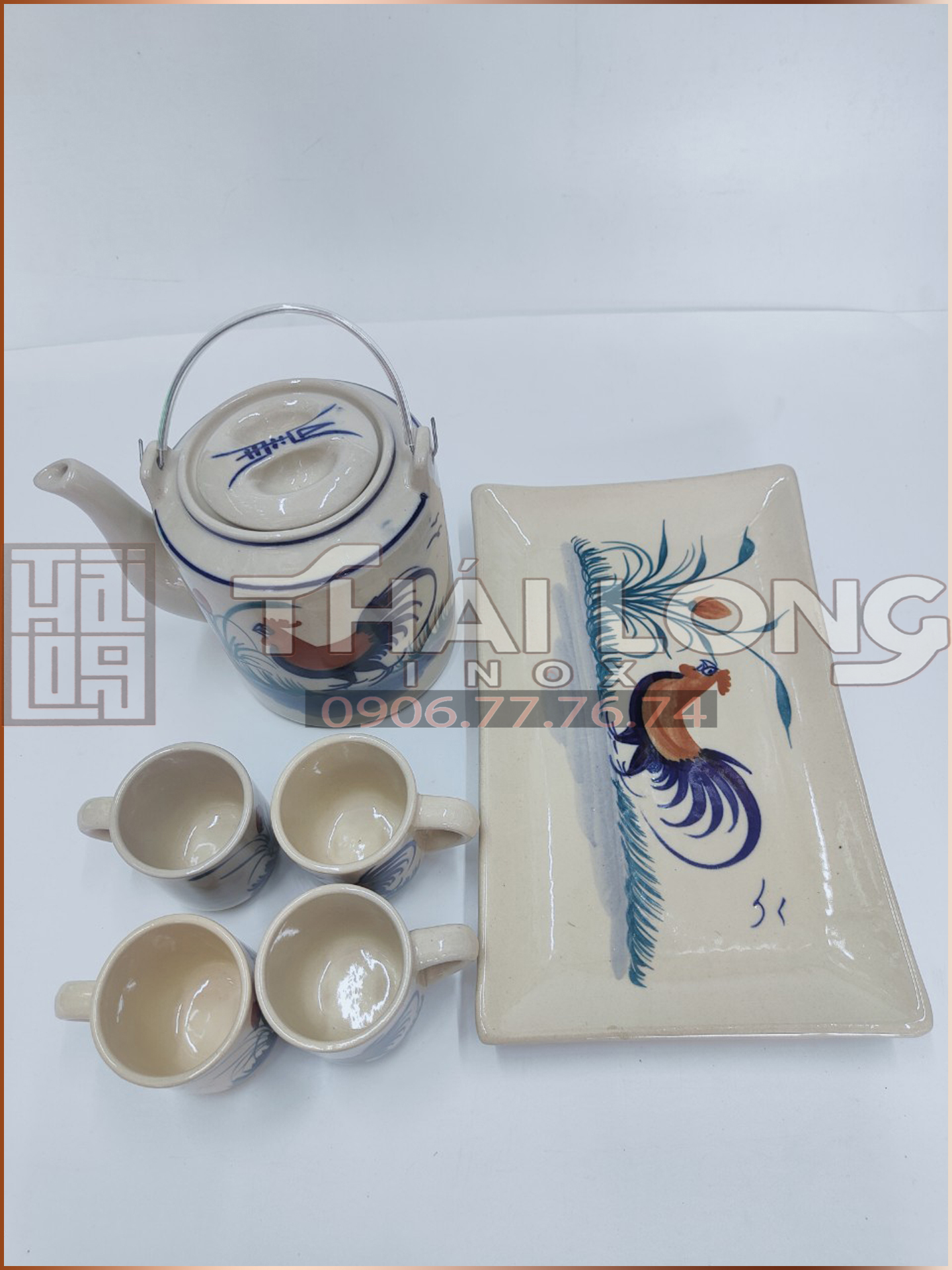 BỘ TÁCH TRÀ GỐM SỨ HÌNH CON GÀ KÈM ĐĨA [Có sẵn] [Rẻ vô địch] [Chính hãng] [Ảnh thật]
