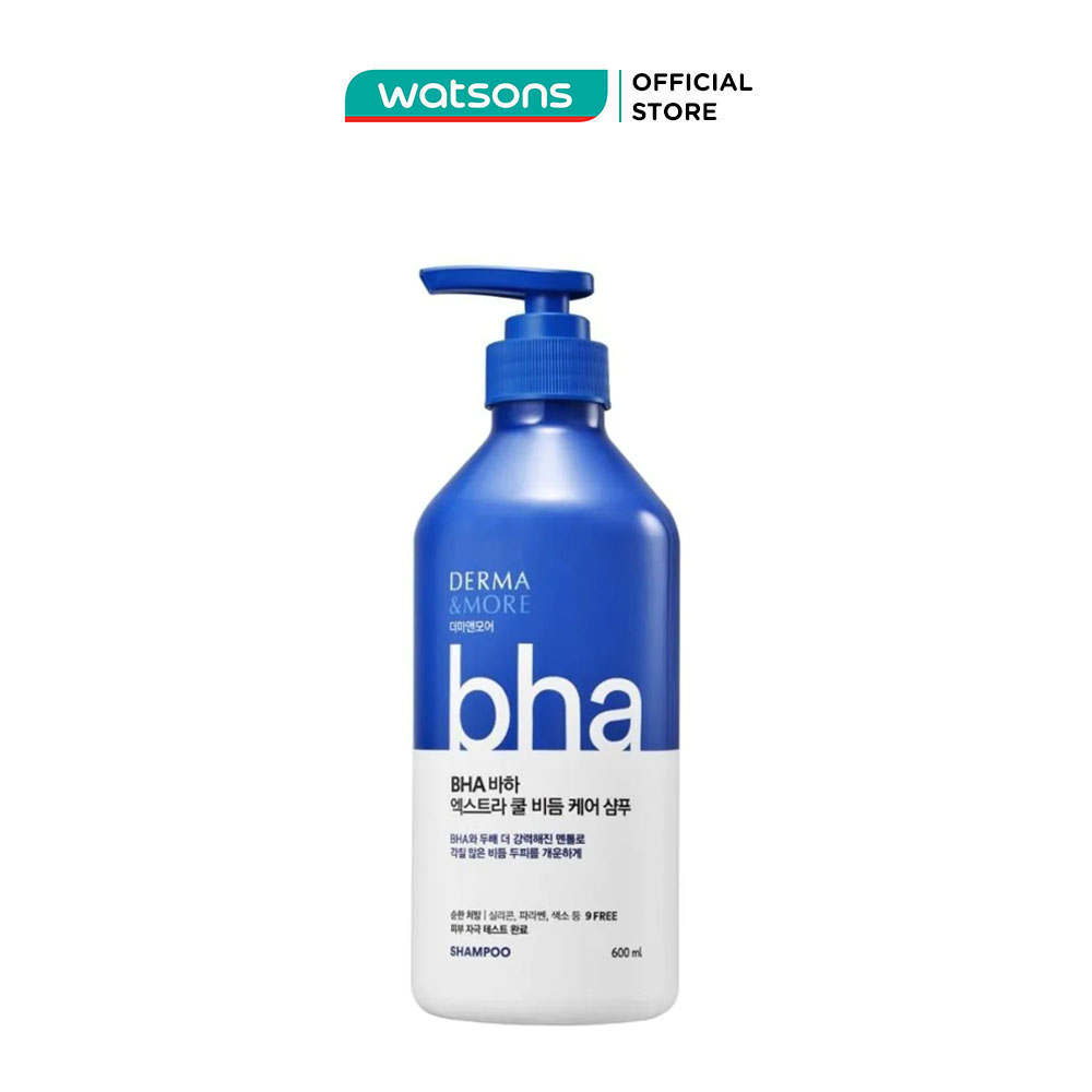 Dầu Gội Derma & More BHA Extra Cool Ngăn Ngừa Gàu Mát Lạnh 600ml