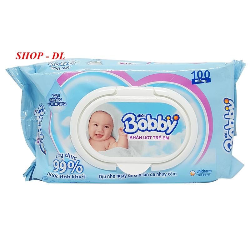 Khăn ướt Bobby không mùi 1 gói - 100 tờ