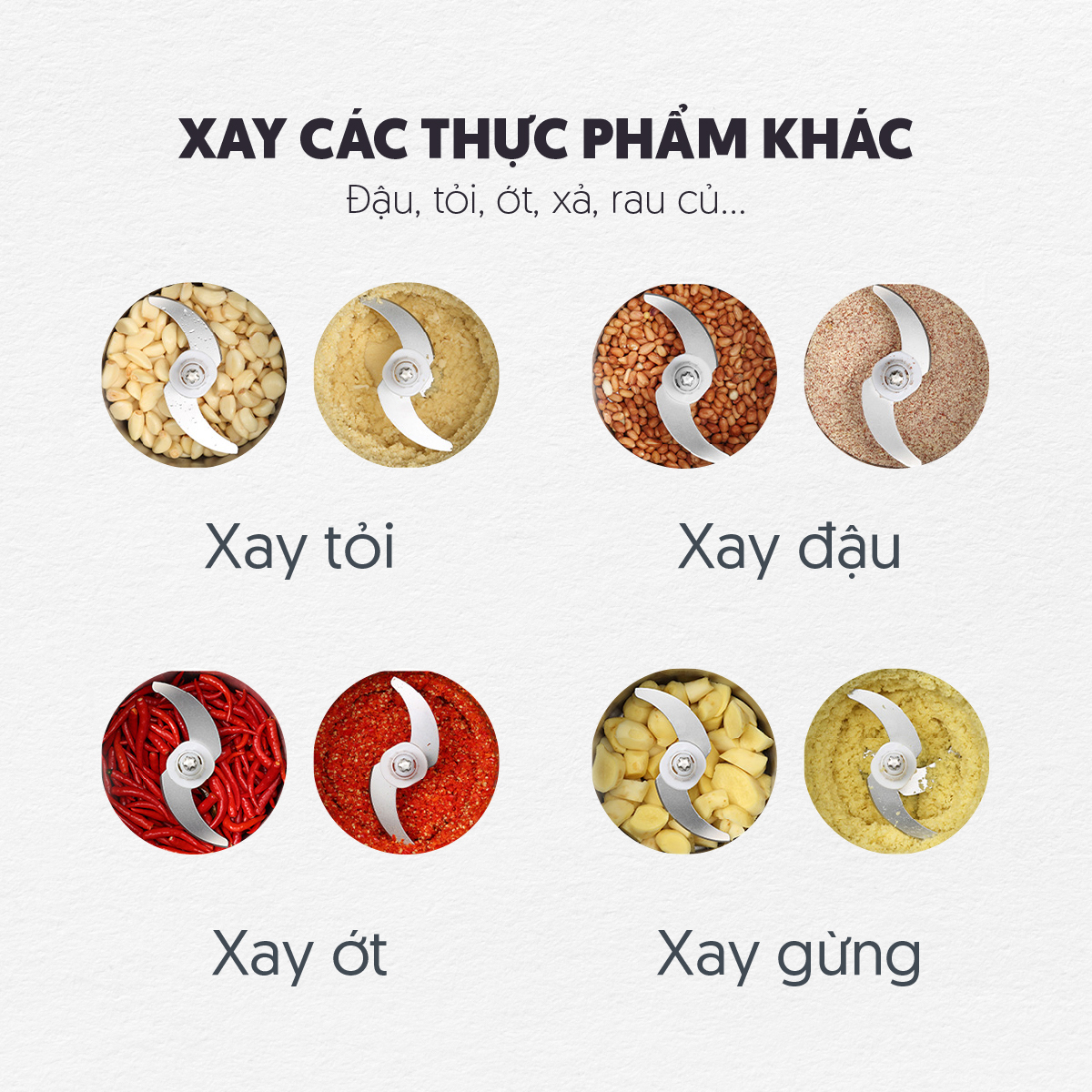 Bộ máy xay cầm tay bella cối inox