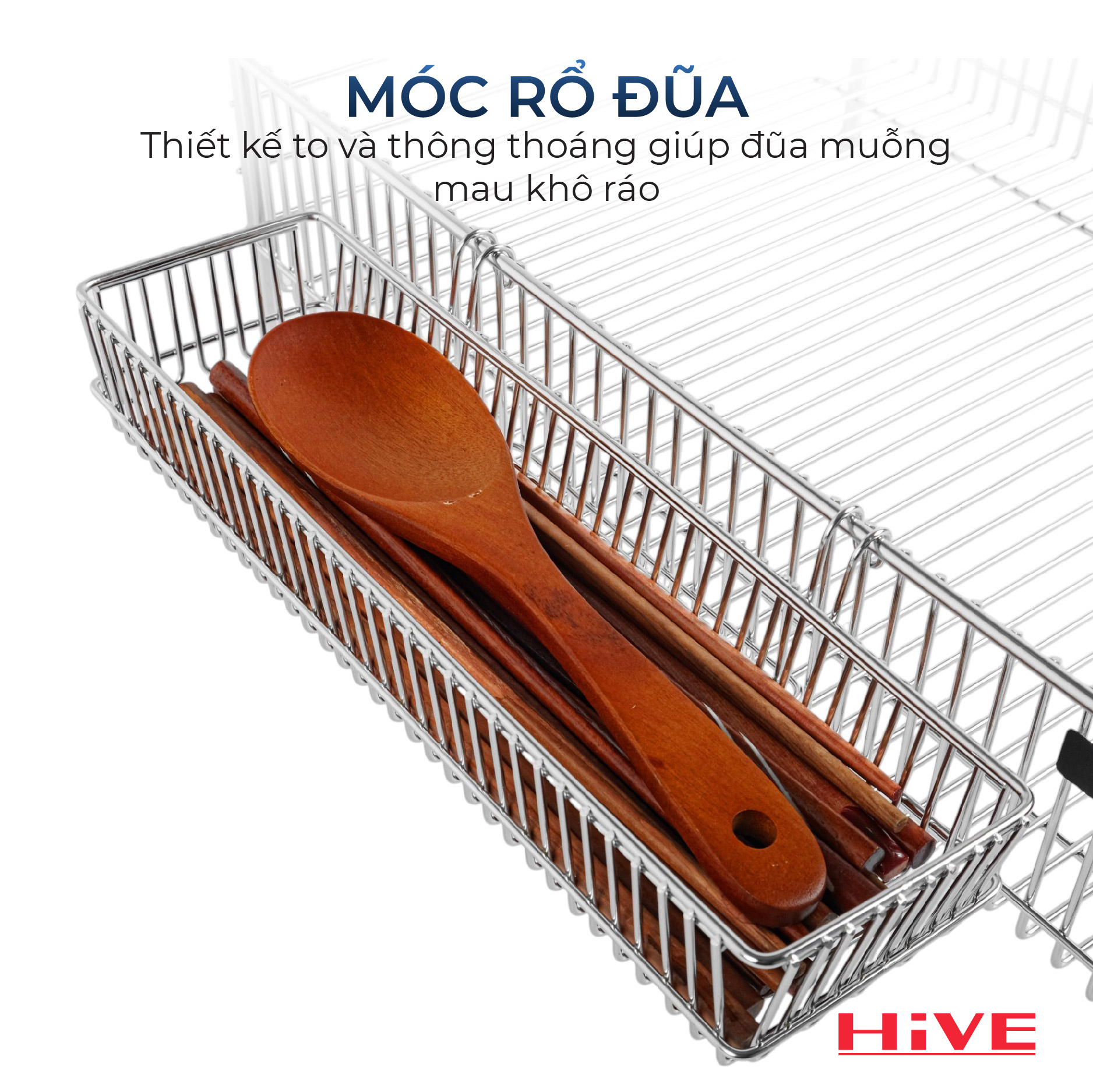Kệ (giá) để chén bát HiVE KO 1 tầng inox 304