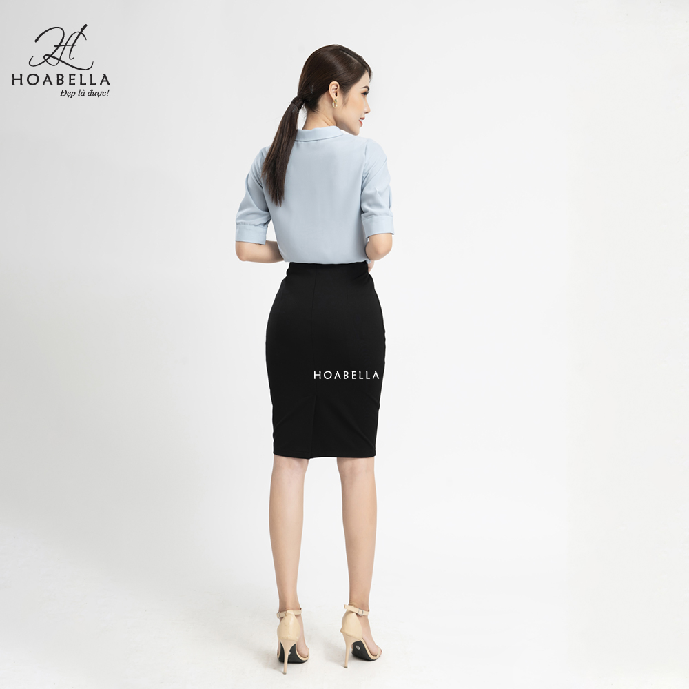 Áo Sơ Mi Nữ HOABELLA Cổ Sen, Tay Lỡ, Lụa Chéo (SM106)