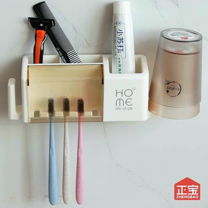 KỆ ĐỂ BÀN CHẢI - KEM ĐÁNH RĂNG KÈM LY