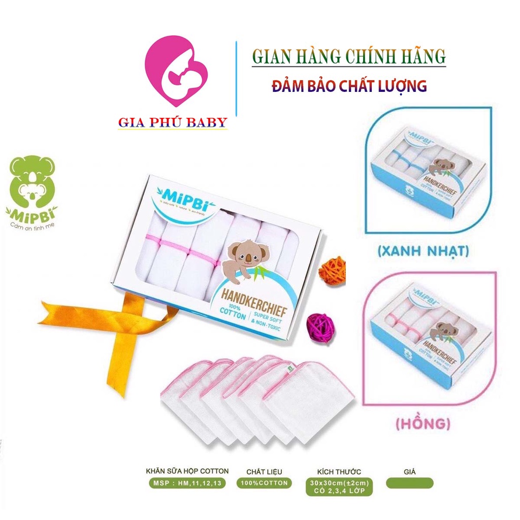 Hộp 6 khăn sữa mipbi cao cấp