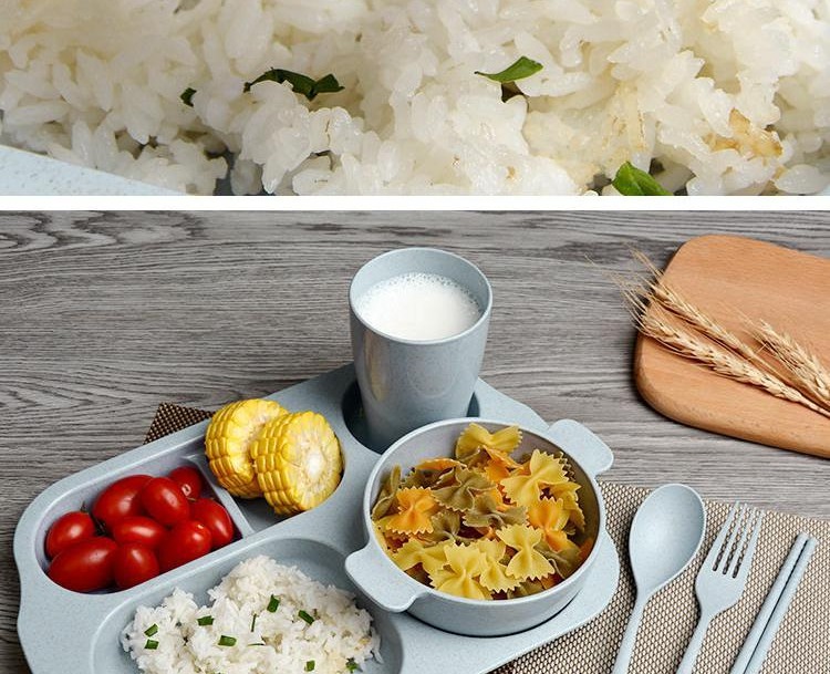 [HCM][sale]  Bộ 6 món khay ăn dặm lúa mạch an toàn cho bé