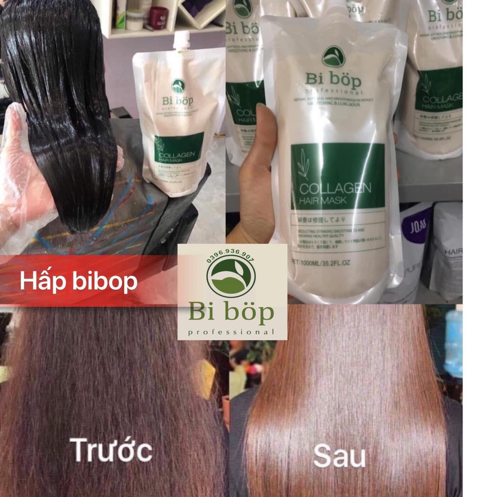 Kem hấp ủ tóc chuẩn salon bibop nhật bản - dưỡng tóc và phục hồi tóc hư tổn 1000ml ❤❤❤❤❤❤