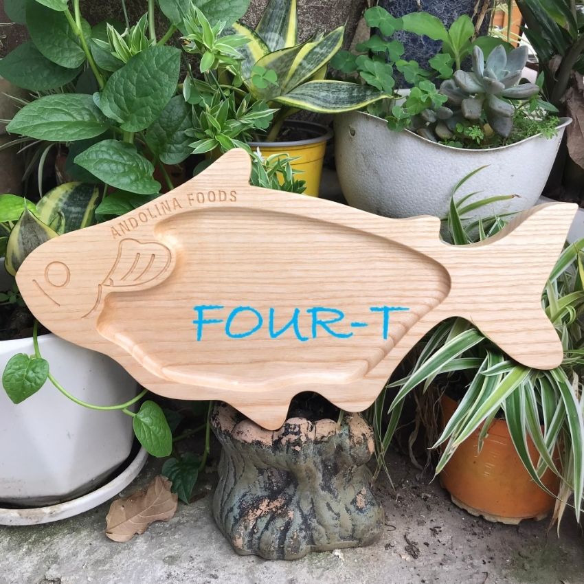 Khay gỗ decor hình cá basa