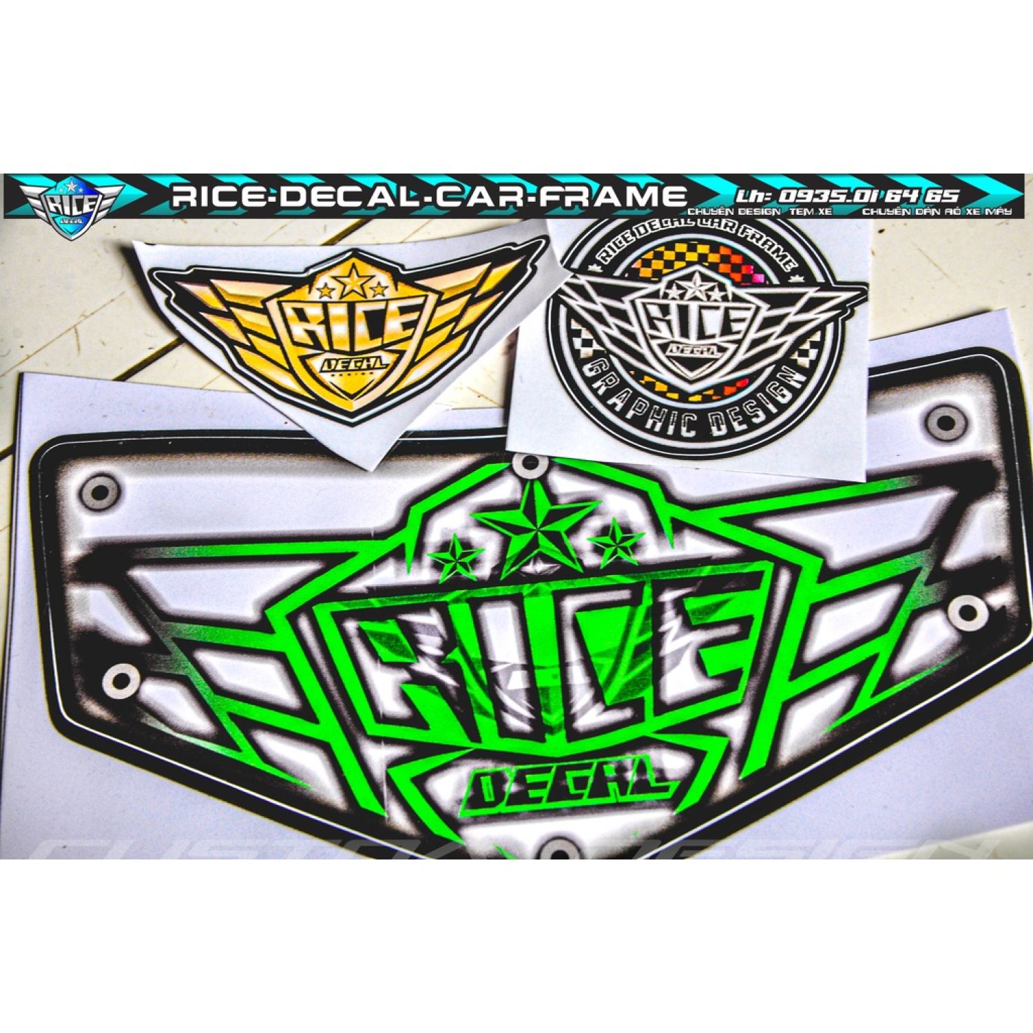 Tem Dán Hộp Đầu Sirius Sihello Đen Logo Rice decal ( Đa màu )