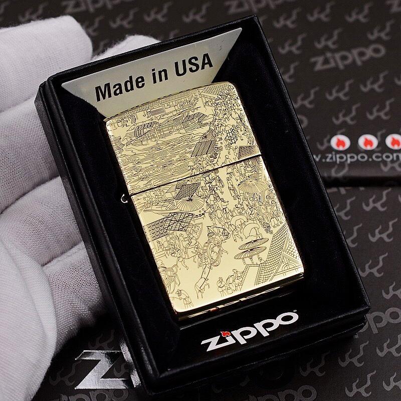 Bật lửa zippo chủ đề tết thanh minh khắc 5 mặt