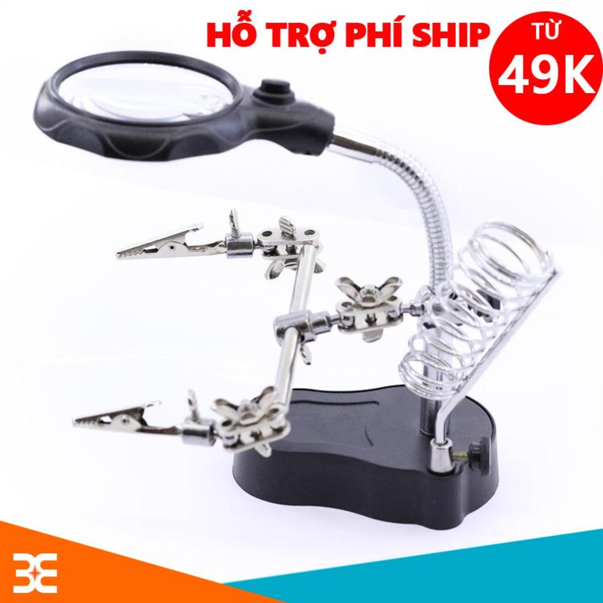 Kính lúp để bàn mg16126 có tay kẹp có đèn 4 trong 1