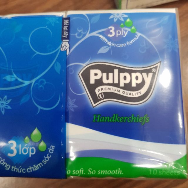 [HCM]Lốc 10 gói khăn giấy lụa Pulppy 3 lớp