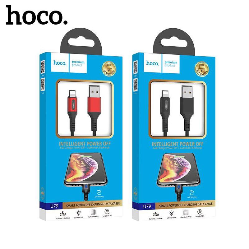 Cáp Hoco U79 Lightning 1.2M - Ngắt điện thông minh