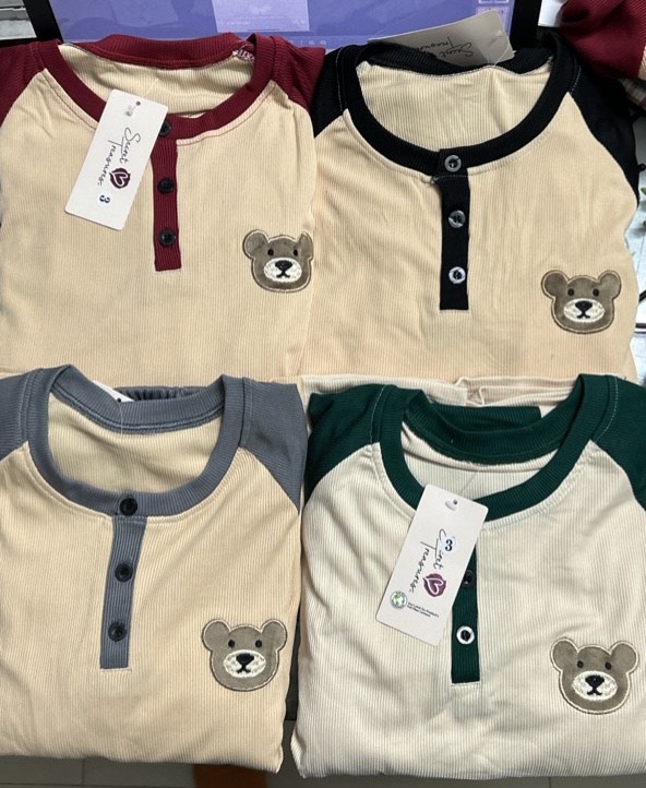 (3 SIZE 43-65KG) ĐỒ BỘ GẤU TĂM, THÊU CHỮ BT QUẦN PHỐI KẺ THỜI TRANG CHẤT THUN COTTON CO GIÃN