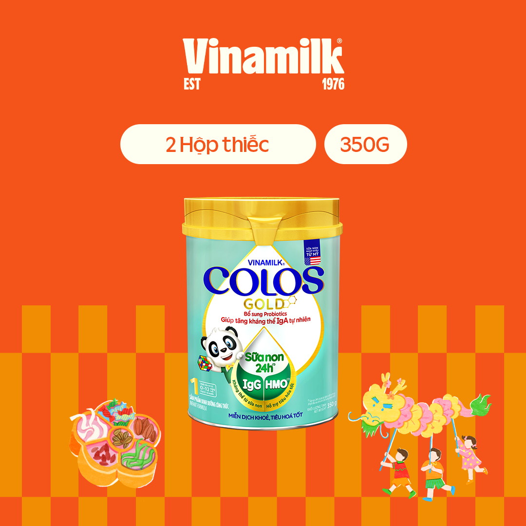2 Hộp Sữa Non Vinamilk ColosGold 1 Hộp 350g (sữa bột cho trẻ từ 0 - 1 tuổi) - Sữa cho trẻ sơ sinh, 