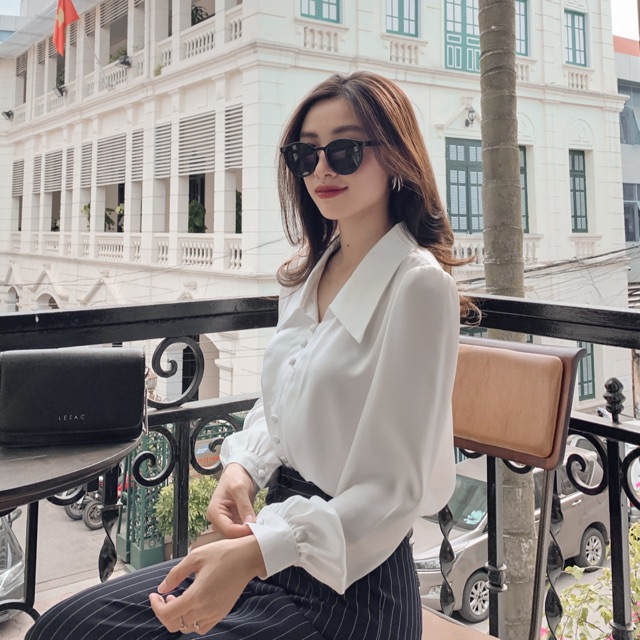 đơn 99K] ZIEL Sơ mi lụa tay bồng | Cloudy Shirt [SHIP HOẢ TỐC]