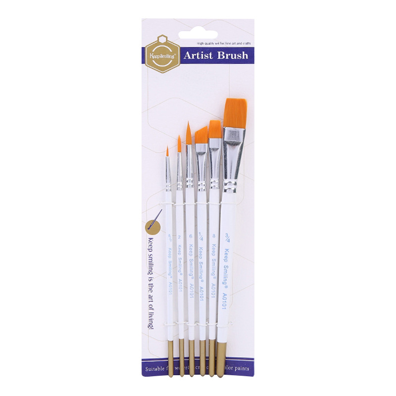 Bộ cọ vẽ Keep Smilling 6 cây thân trắng - A0101
