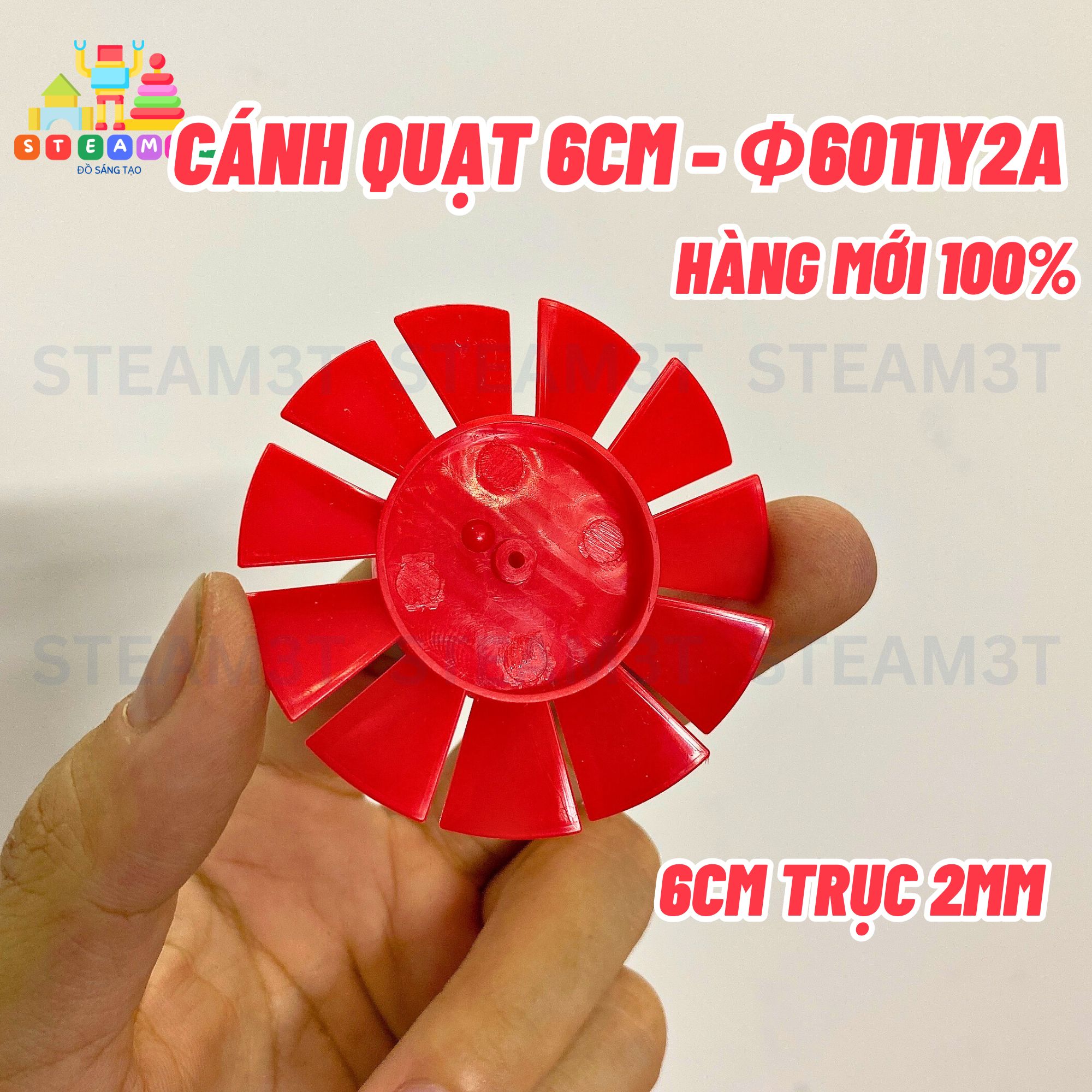 [HCM] cánh quạt mini 6112AR đường kính 60mm trục 2mm màu đỏ loại nhiều cánh DIY mô hình - LK0252