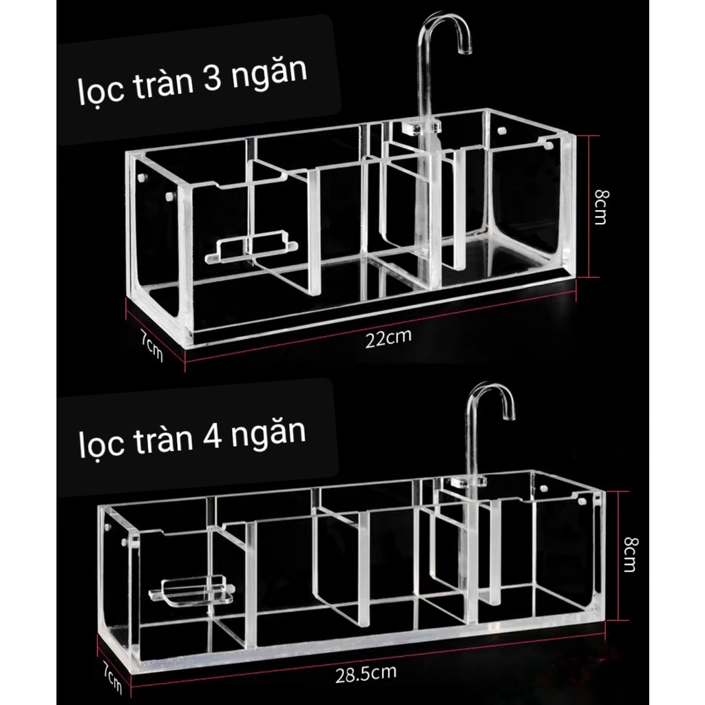Lọc tràn mini cài thành bể , lọc bể cá ( dùng cho bể nhỏ )