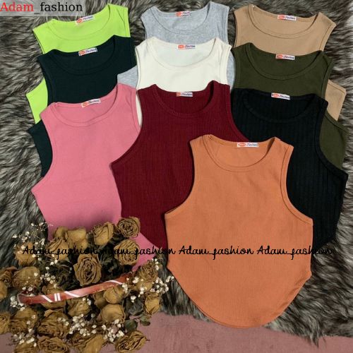 Áo thun nữ, áo thun crotop vạt bầu, áo crotop sát nách chất thun gân co giản tốt Adam_fashion