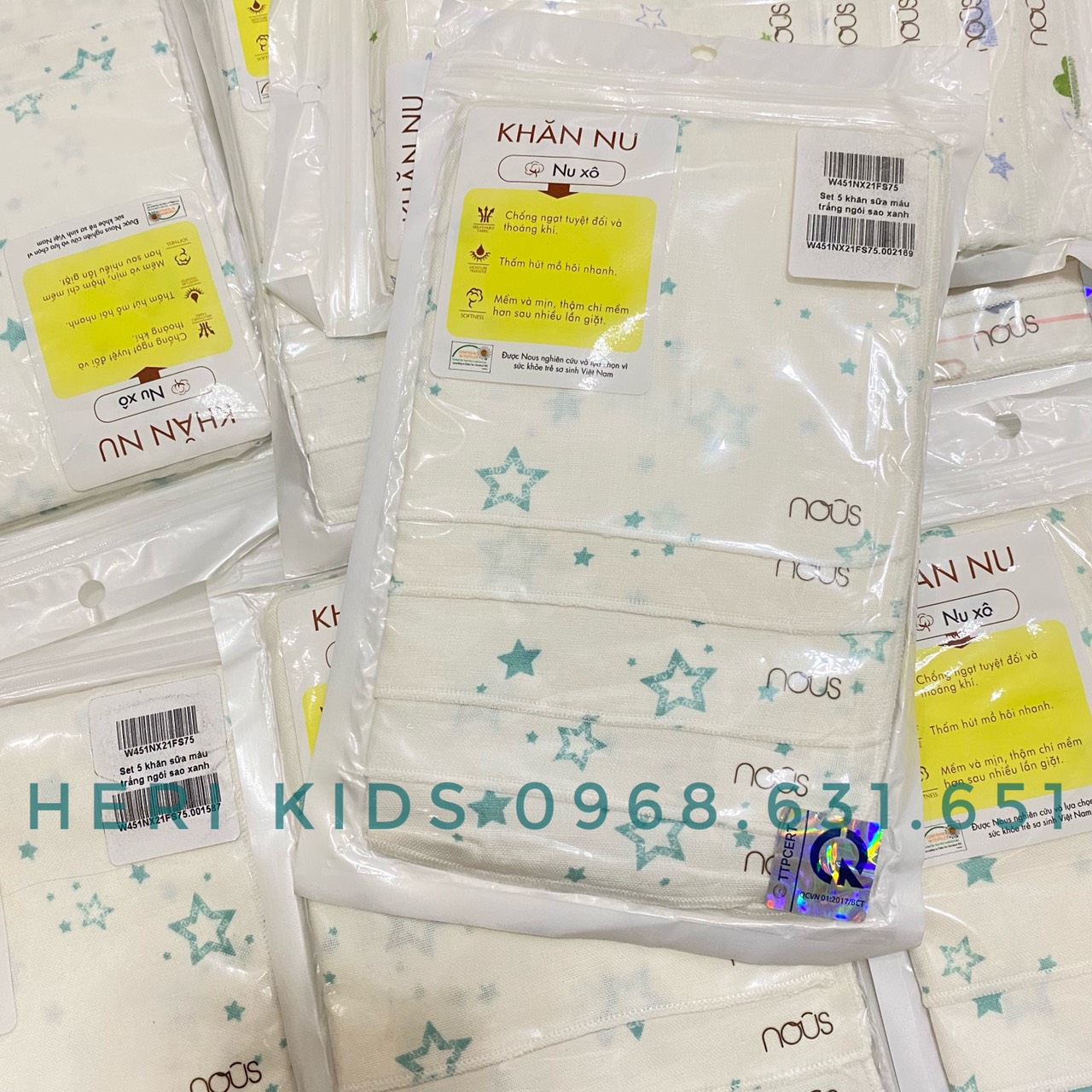 Set 5 khăn sữa Nous cho bé