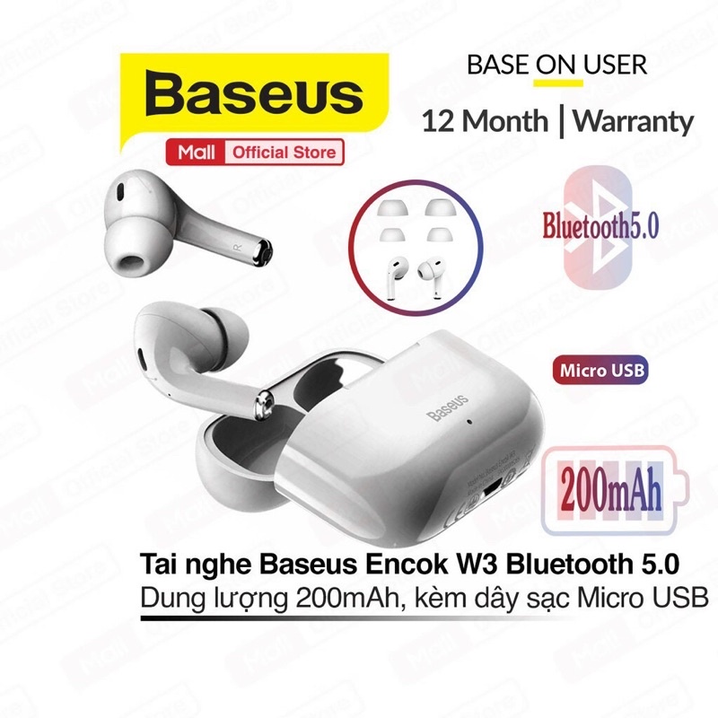 Tai ngghe Bluetooth BASEUS ENCOK W3