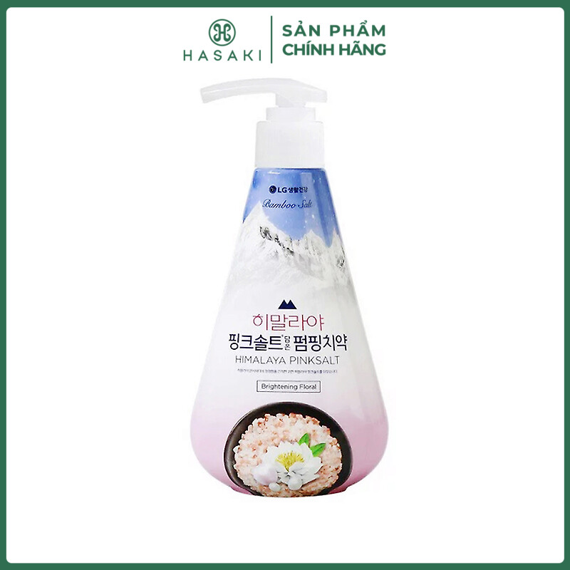 Kem Đánh Răng Bamboo Salt Hương Hoa Bạc Hà Sáng Răng Himalaya Pink Salt Pumping Toothpaste - Brightening Floral 285g