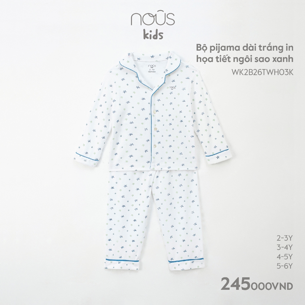 [Nous Kid] Bộ đồ ngủ pyjama Nous cho bé trai, bé gái (size 2-6 tuổi)