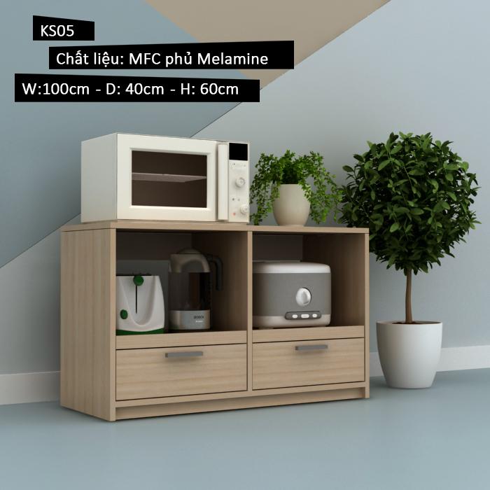 Tủ Kệ Lò Vi Sóng TheMaker Ks05 Vân gỗ nhạt