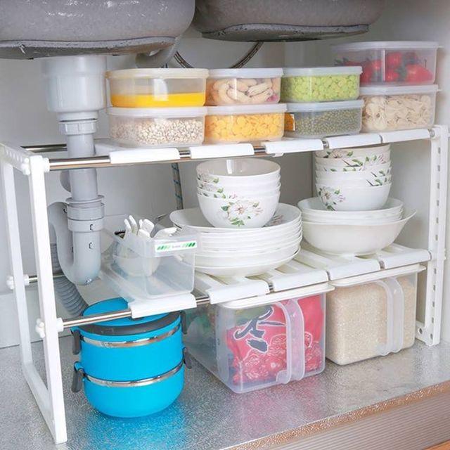 [HCM]Kệ gầm bếp co giãn 2 tầng đa năng
