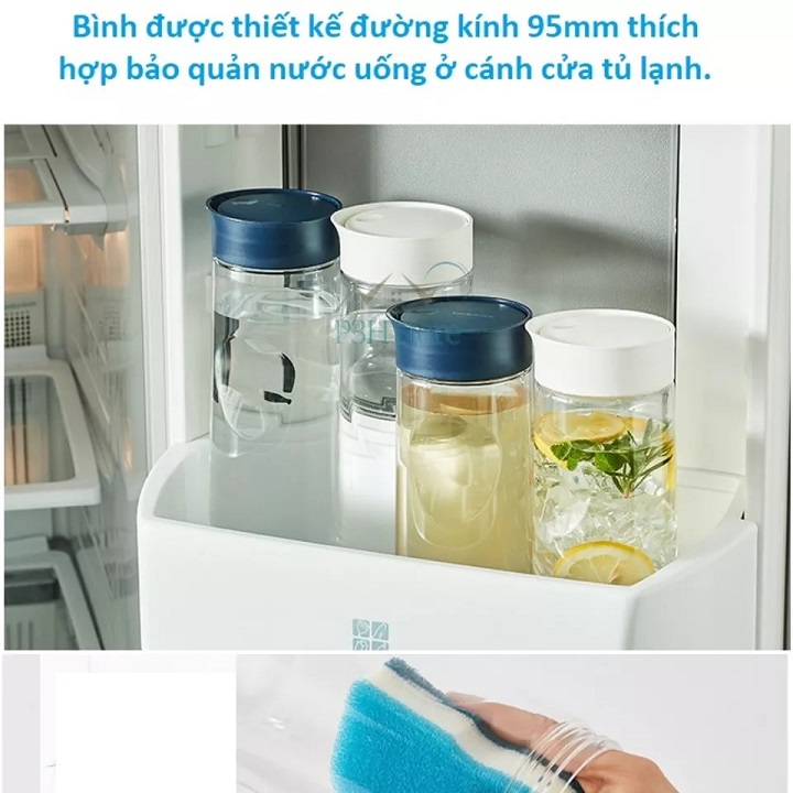 Bình nước Lock&Lock Easy Open với nắp thiết kế mở bằng 1 chạm dung tích 1.2L cao cấp