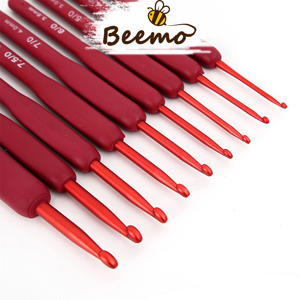 Kim Móc Hoa Tulip Đỏ Cán Mềm Chuyên Móc Len Sợi