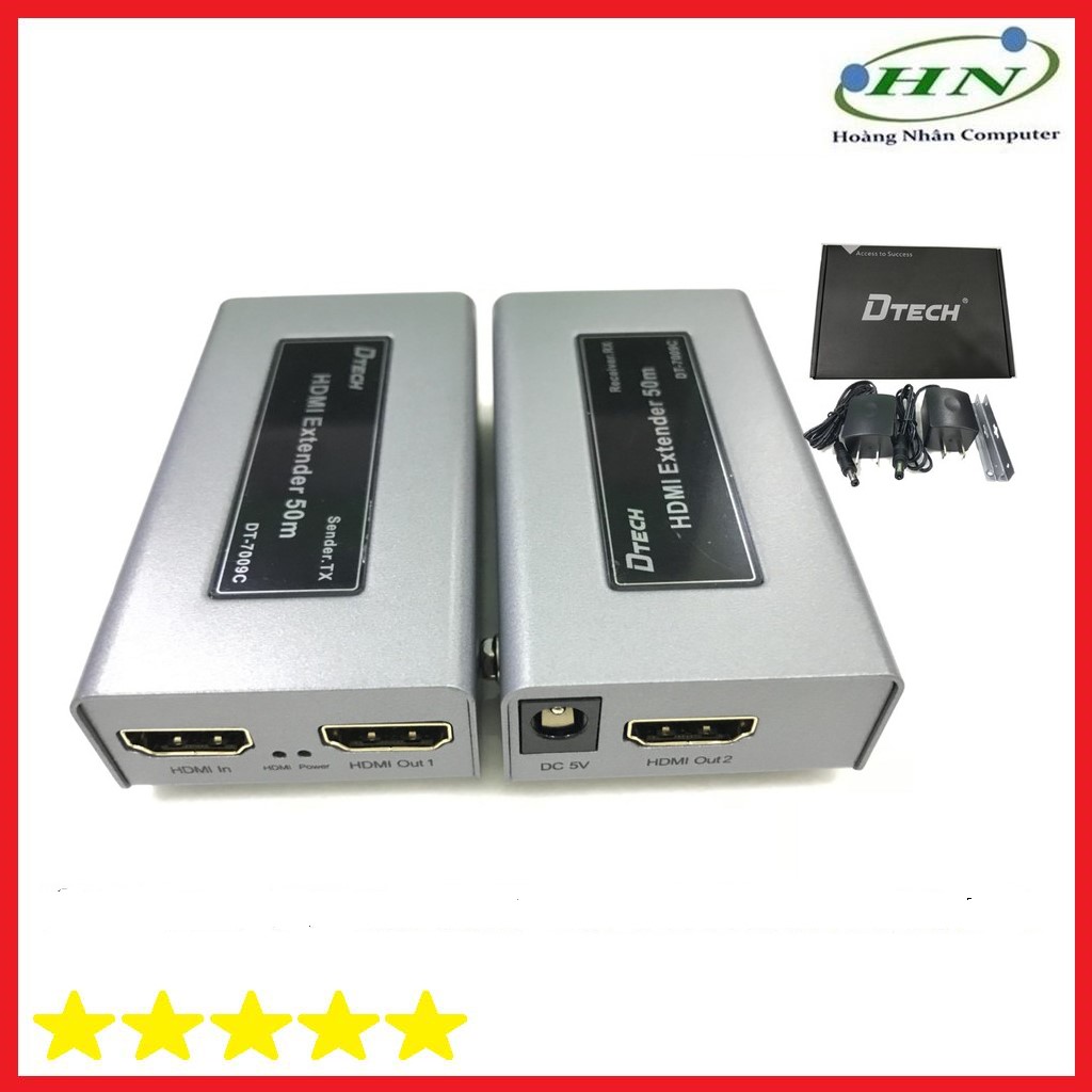 Hộp nối dài hdmi 50m LAN dtech DT 7009c