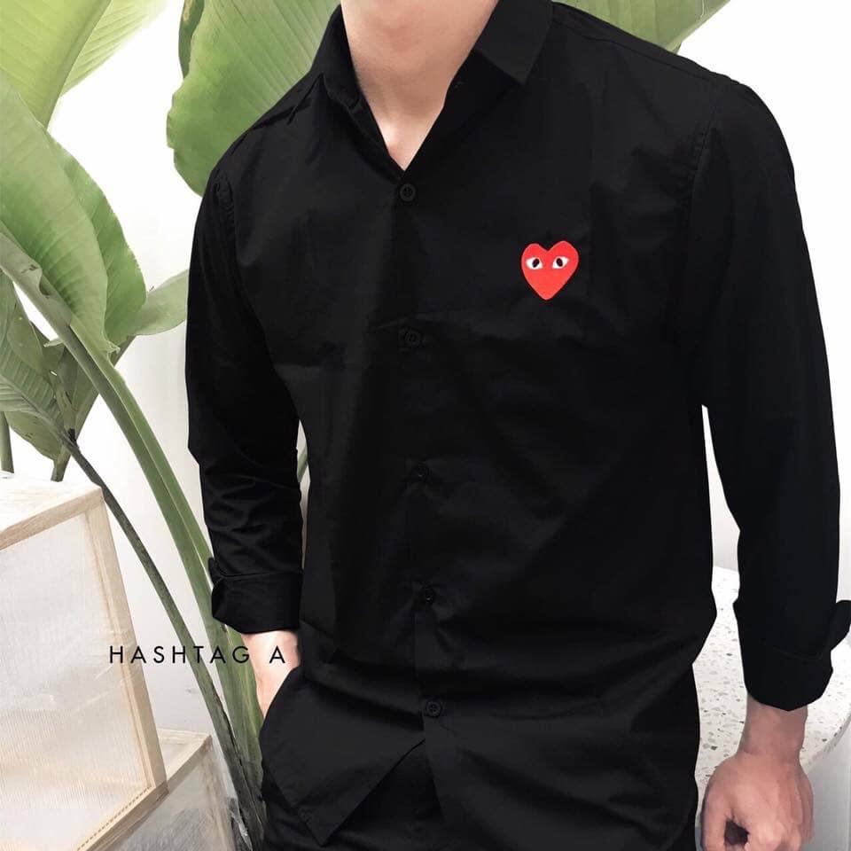 ÁO SƠ MI THÊU TIM HÀN QUỐC HOT TREND