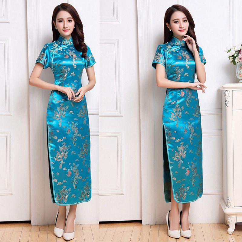 +“”+： Sườn Xám Dài Cỡ Lớn S-6XL