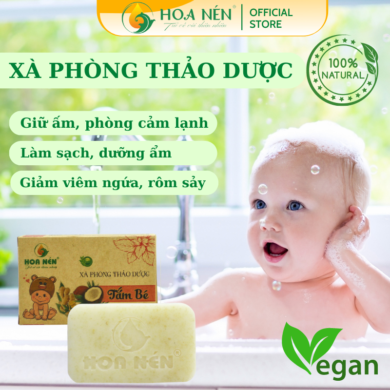 Xà phòng thảo dược tắm cho bé Hoa Nén 100g