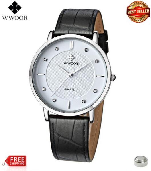 [HCM]Đồng hồ WWOOR nam dây da đẹp siêu mỏng 8011 (bh 12 tháng)