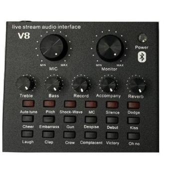 SOUNDCARD LIVESTREAM V8 AUTOTUNE CÓ BLUETOOTH