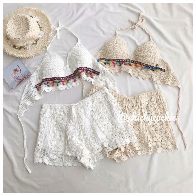 Sét Bikini Đi Biển 3 Món ( Có Bán Rời ) Bộ Đồ Bơi Đi Biển
