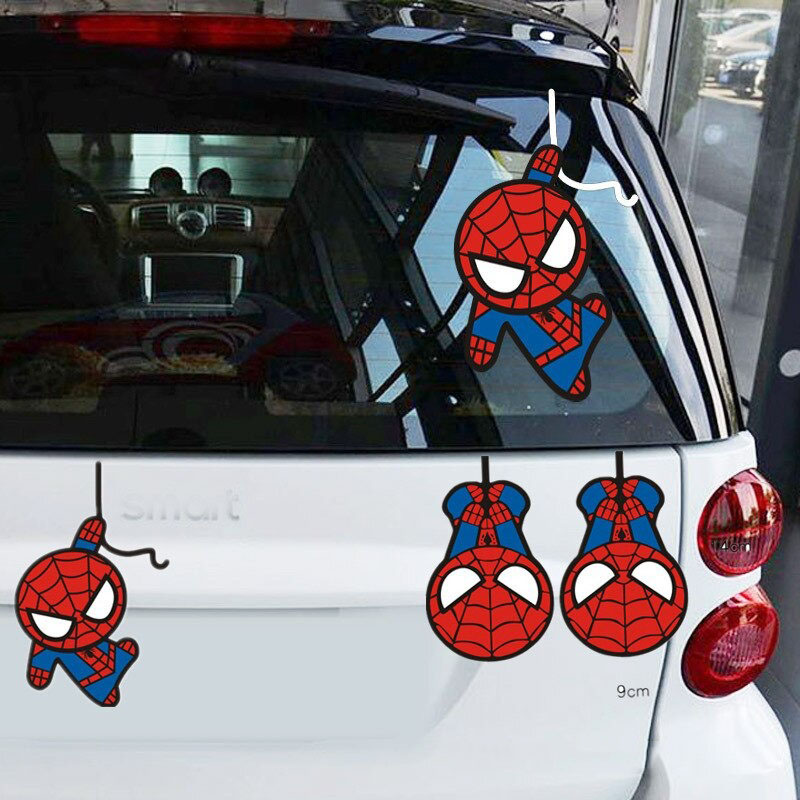 Miếng Dán Hình Người Nhện Marvel Độc Đáo Trang Trí Xe Hơi