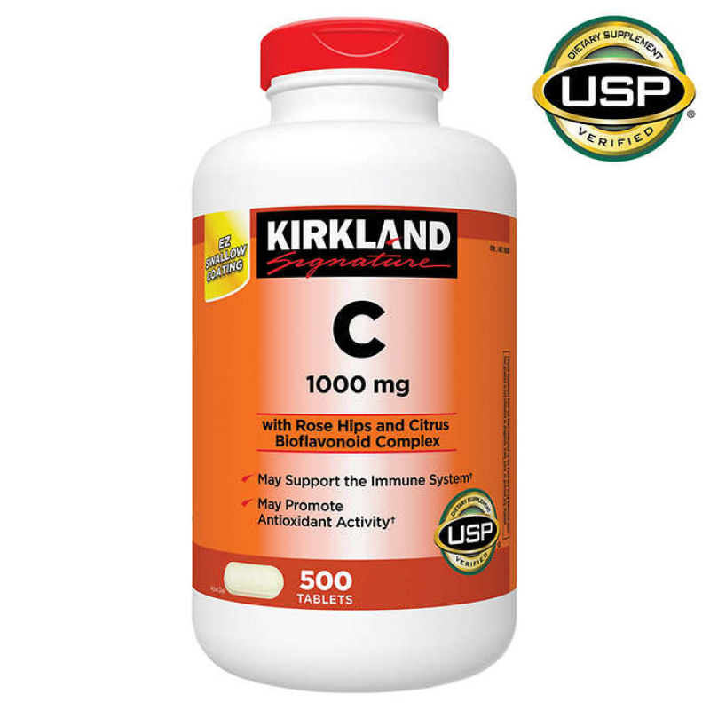 Viên uống bổ sung vitamin C 1000mg của Mỹ Kirkland Signature nhập khẩu
