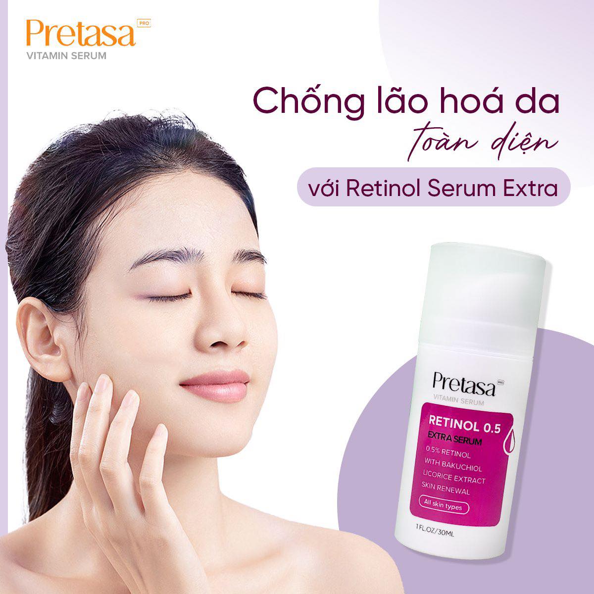 Retinol Pretasa 0.5% Serum 30ml [Chính Hãng]