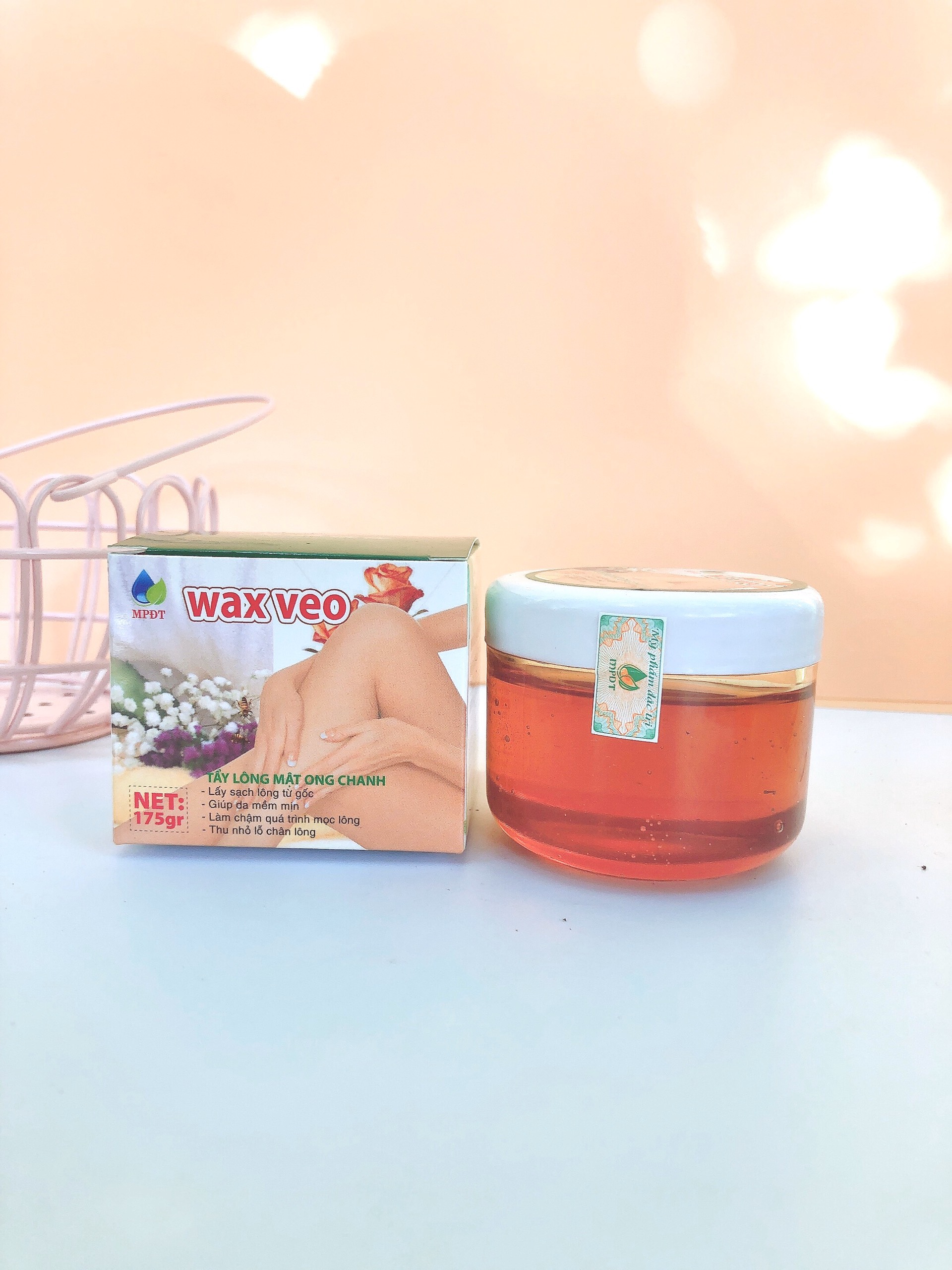 Combo Tẩy Lông Vĩnh Viễn Veo: (Mỡ trăn) (Wax tẩy lông + tặng kèm giấy wax + que gạt)