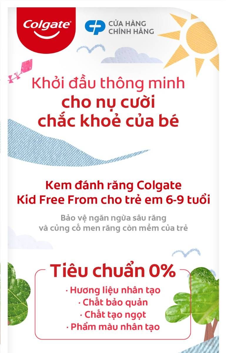 Kem Đánh Răng Colgate Kid Free From 6-9 80G
