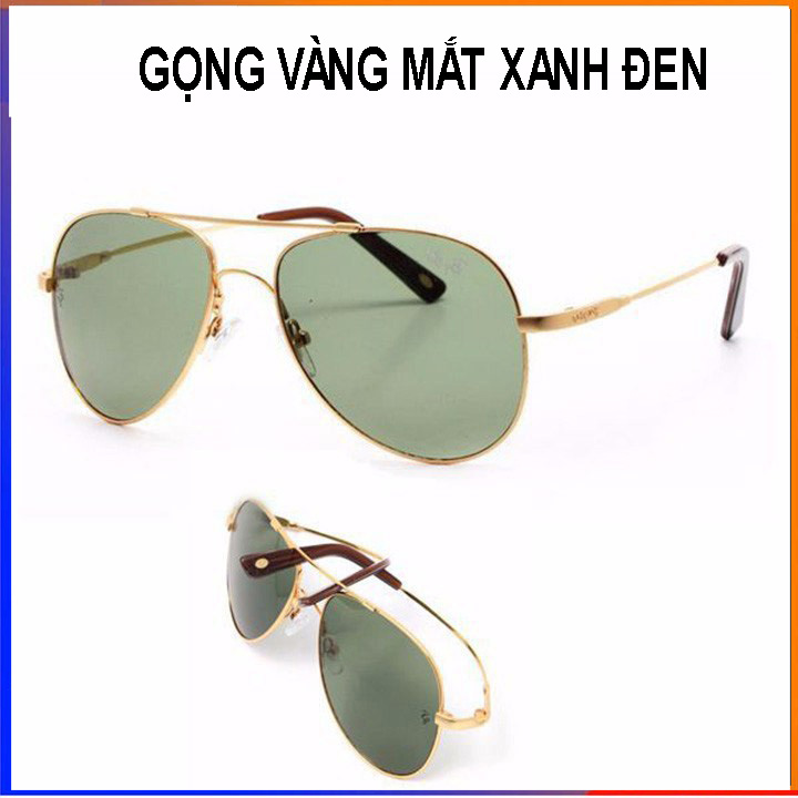 Kính mát nam nữ gọng titan siêu dẽo tròng kính mắt thủy tinh chống UV400 , TẶNG HỘP KHĂN LAU