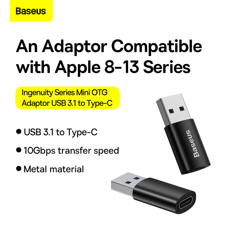 [USB => TYPE C] - Đầu chuyển đổi Baseus từ đầu USB - Type C