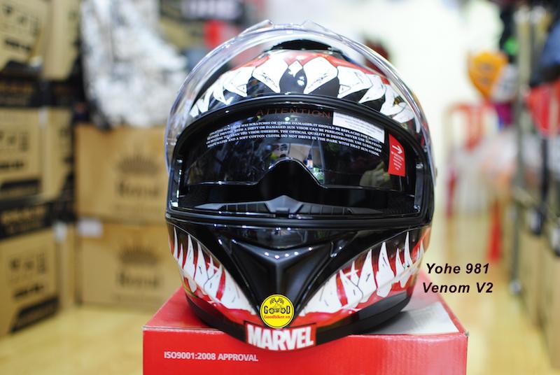 Mũ fullface YOHE 981 lên Venom V2